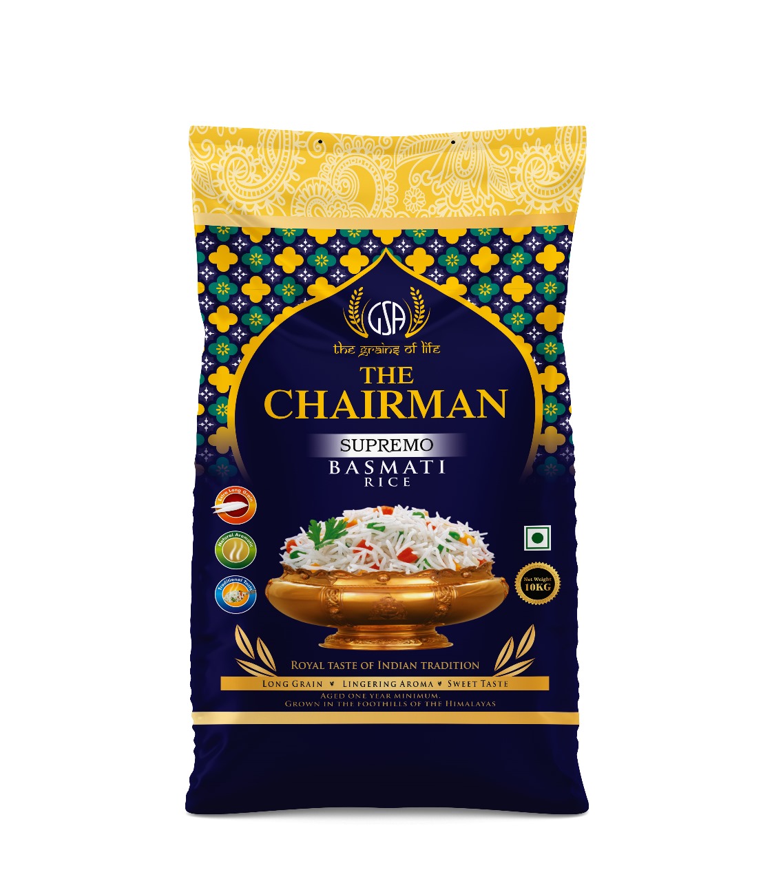The Chairman Supremo Basmati Rice packaging