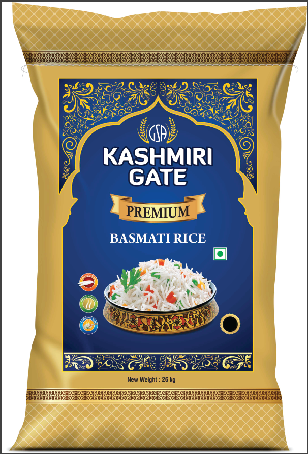 Kashmiri Gate Premium Basmati Rice packaging